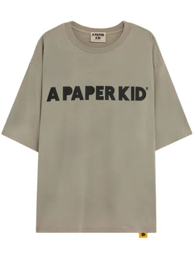 A Paper Kid Logo-print T-shirt In 灰色