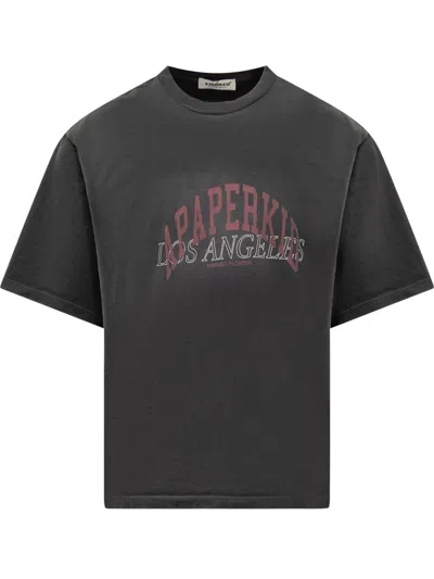 A Paper Kid Logo Print T-shirt In Nero/black
