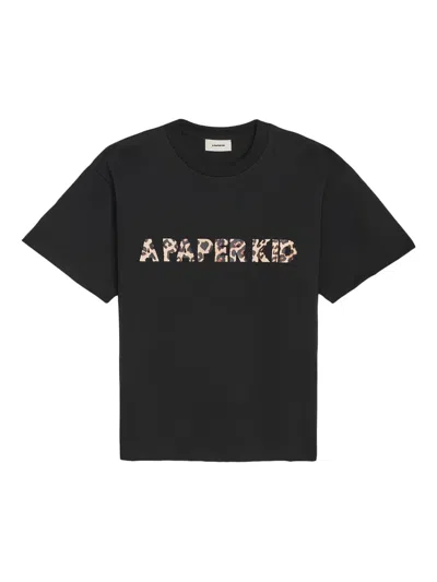 A Paper Kid Logo-print T-shirt In Black