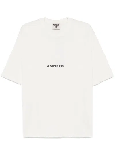 A Paper Kid Logo-print T-shirt In White