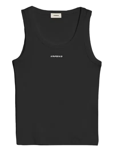A Paper Kid Tanktop Mit Logo-print In Black