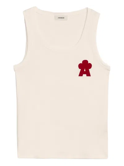 A Paper Kid Logo-print Tank Top In Neutral