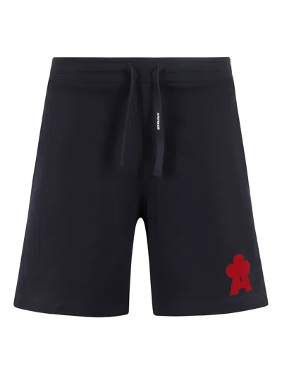 A Paper Kid Logo-print Track Shorts In Blue