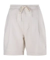 A Paper Kid Logo Sports Shorts In White