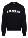 A Paper Kid Crew Neck Sweatshirt With Bold Lettering In Black