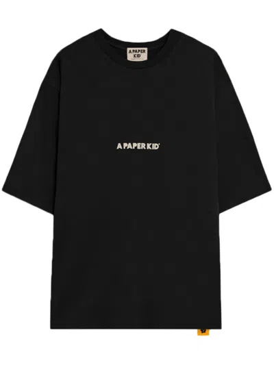 A Paper Kid Logo T-shirt In Black