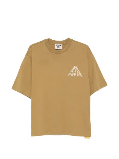 A Paper Kid Logo-print Cotton T-shirt In Brown