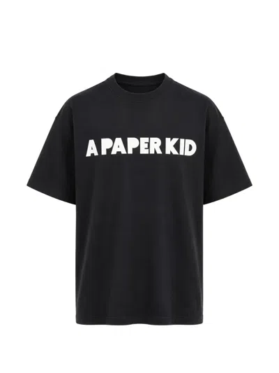 A Paper Kid Logo-print Crew-neck T-shirt In Black