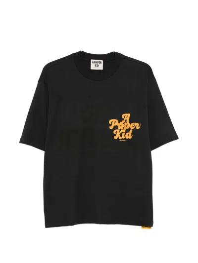A Paper Kid Logo-print Short-sleeve T-shirt In Black