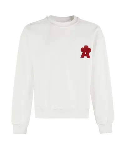 A Paper Kid Long Sleeve Sweatshirt In White