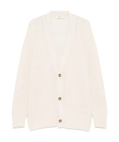 A Paper Kid Long-sleeved Knitted Cardigan In White