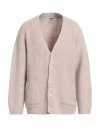 A Paper Kid Man Cardigan Beige Size L Polyacrylic, Mohair Wool, Polyamide In Pink