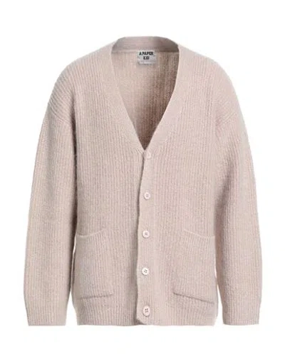 A Paper Kid Man Cardigan Beige Size L Polyacrylic, Mohair Wool, Polyamide In Pink