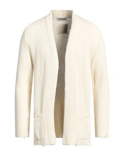 A Paper Kid Man Cardigan Ivory Size Xl Cotton In White