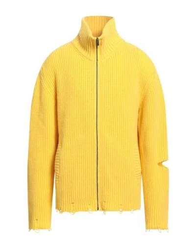 A Paper Kid Man Cardigan Yellow Size L Merino Wool, Cashmere