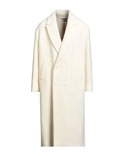 A Paper Kid Man Coat Ivory Size M Wool, Polyamide In White