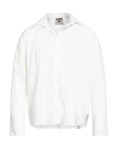 A Paper Kid Man Shirt Cream Size L Cotton, Polyamide, Elastane In White