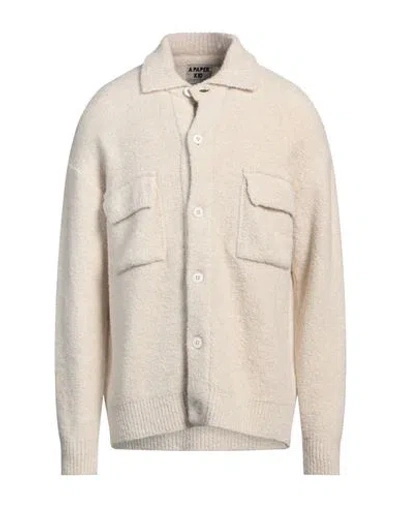 A Paper Kid Man Shirt Cream Size M Polyacrylic, Polyamide, Wool, Viscose In Neutral