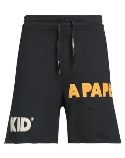 A PAPER KID A PAPER KID MAN SHORTS & BERMUDA SHORTS BLACK SIZE XL COTTON