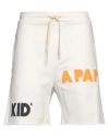 A Paper Kid Man Shorts & Bermuda Shorts Cream Size Xl Cotton