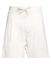A Paper Kid Man Shorts & Bermuda Shorts Cream Size Xl Cotton In White