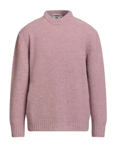 A Paper Kid Man Sweater Antique Rose Size L Polyacrylic, Polyamide, Wool, Viscose In Pink