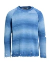 A Paper Kid Man Sweater Azure Size L Recycled Cotton, Polyester In Blue