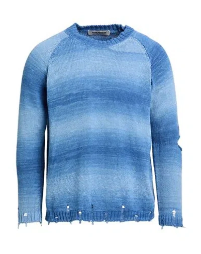 A Paper Kid Man Sweater Azure Size L Recycled Cotton, Polyester In Blue