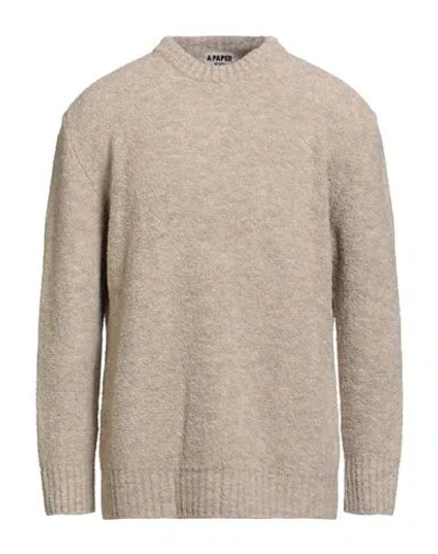 A Paper Kid Man Sweater Beige Size L Polyacrylic, Polyamide, Wool, Viscose In Neutral