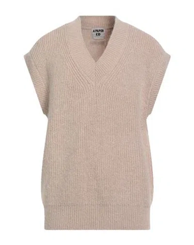 A Paper Kid Man Sweater Sand Size L Polyacrylic, Mohair Wool, Polyamide In Neutral