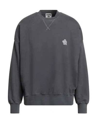 A Paper Kid Man Sweatshirt Charcoal Size L Cotton In Gray