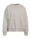 A Paper Kid Brushed Cotton Crew-neck Sweatshirt With Maxi Back Print In Grey