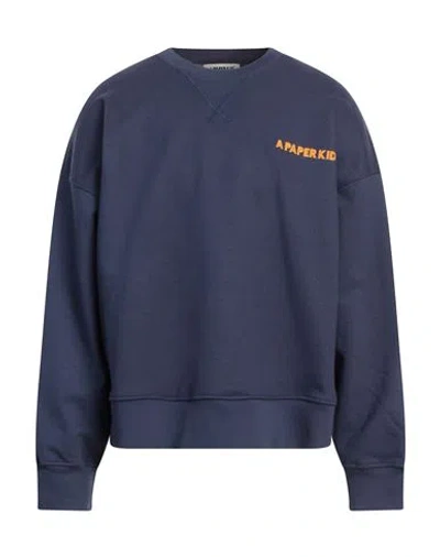 A Paper Kid Man Sweatshirt Navy Size Xl Cotton In Blue