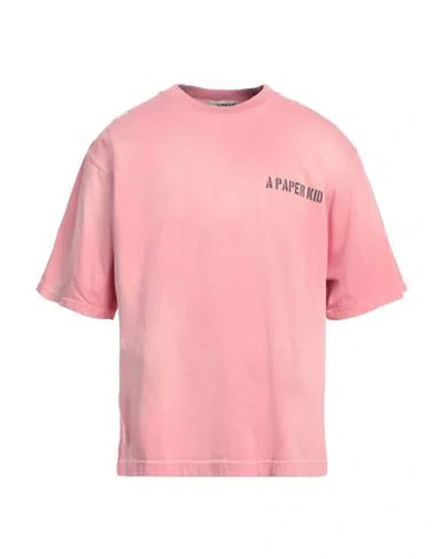 A Paper Kid Man T-shirt Antique Rose Size L Cotton In Coral Red