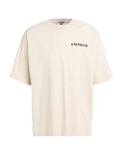 A Paper Kid Man T-shirt Beige Size M Cotton In Pink