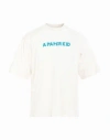 A Paper Kid Cotton Crew-neck T-shirt Witth Logo-print In Beige