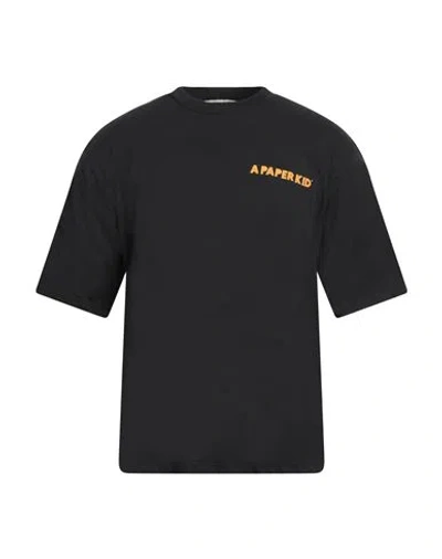 A PAPER KID A PAPER KID MAN T-SHIRT BLACK SIZE XL COTTON
