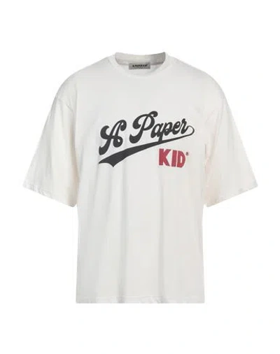 A Paper Kid Man T-shirt Cream Size Xl Cotton In White