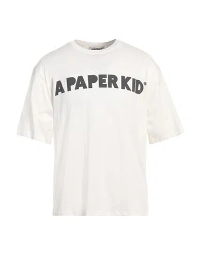 A Paper Kid Man T-shirt Cream Size Xl Cotton In White