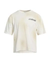 A Paper Kid Back Printed Washed Effect Crewneck T-shirt In White