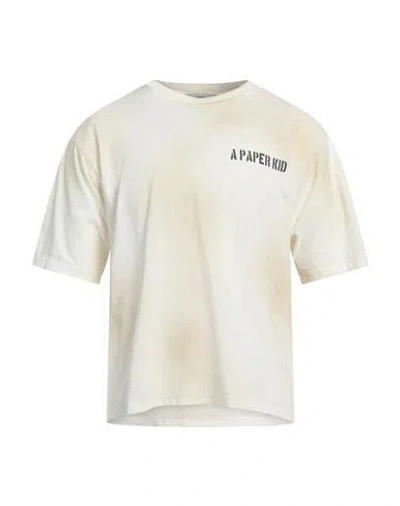 A PAPER KID A PAPER KID MAN T-SHIRT IVORY SIZE L COTTON