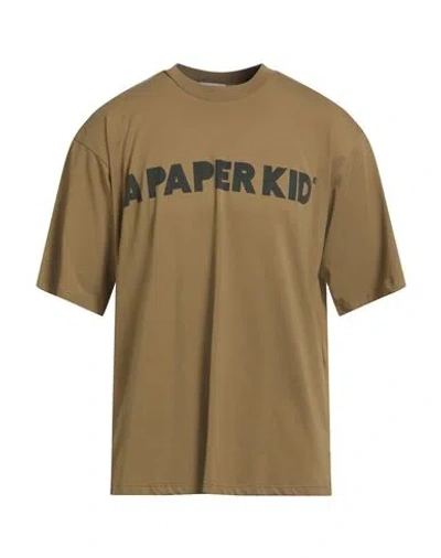 A Paper Kid Man T-shirt Khaki Size L Cotton In Brown