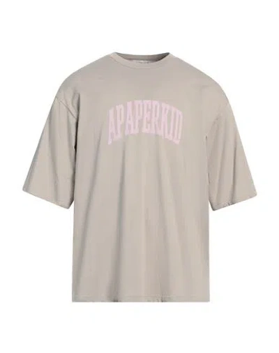 A Paper Kid Man T-shirt Taupe Size M Cotton In Neutral