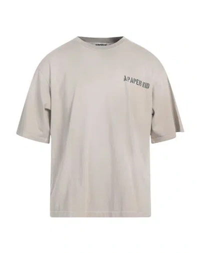 A Paper Kid Man T-shirt Taupe Size Xl Cotton In Grey