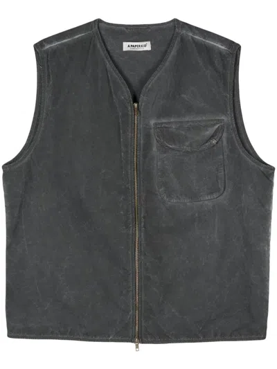 A Paper Kid Logo-print Faded-effect Vest In Black  