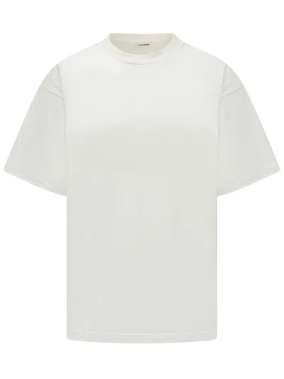 A Paper Kid Mini Giro Neck T-shirt In Off White