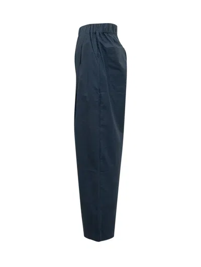A Paper Kid Mini Paintntaloni Trousers With Ethestico Detail In Blu