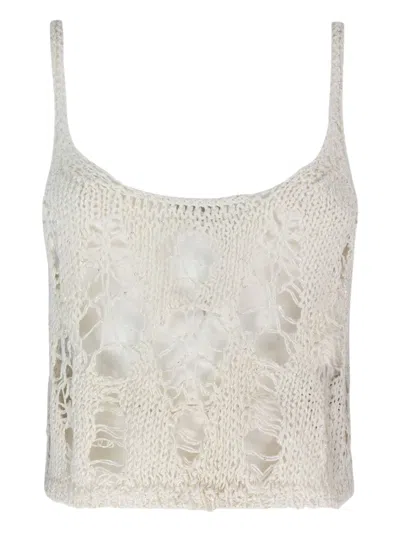 A PAPER KID OPEN-KNIT TOP