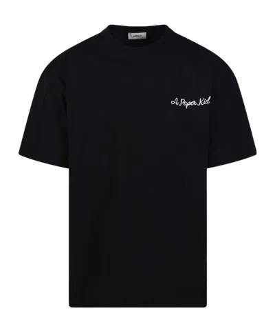 A Paper Kid Open-necked Black Shirt