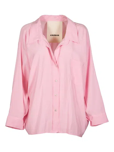 A Paper Kid Oversized Buttoned Shirt In Pink